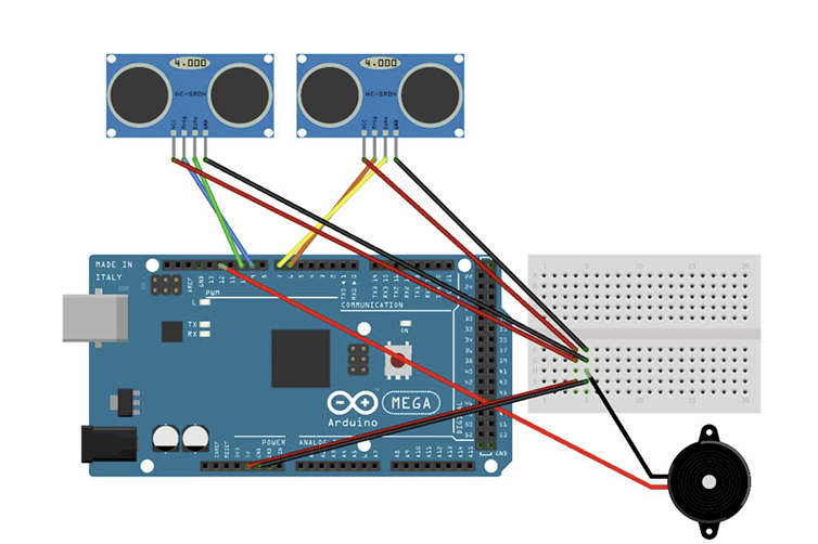 Ultrasonic Sensors and Buzzer